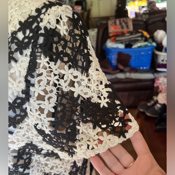 Talbots Chevron-herringbone Graphic Ivory Casual Dress size 8. - Picture 10 of 16